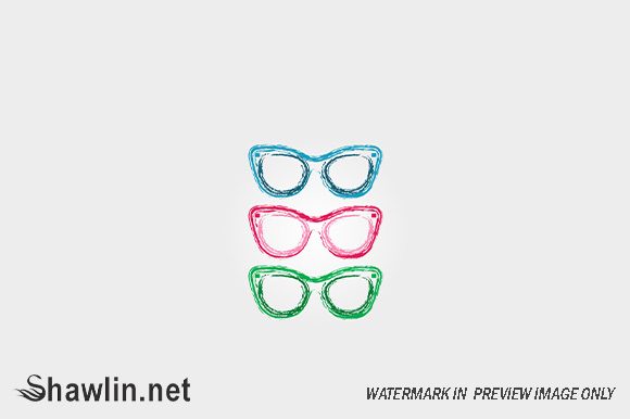 Download Colorful Sunglasses Sketched with Crayon - Crayon Collection