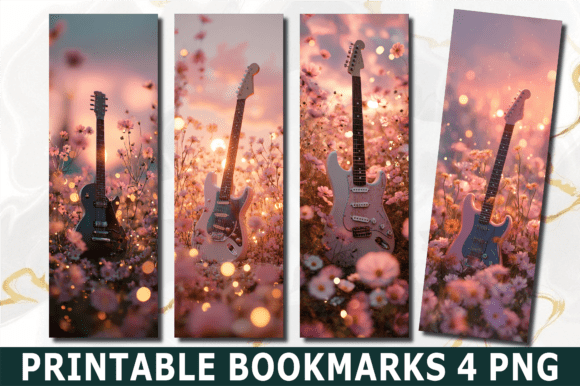 Download Aesthetic Sunset Guitar Meadow Bookmark - Aesthetic sunset Collection